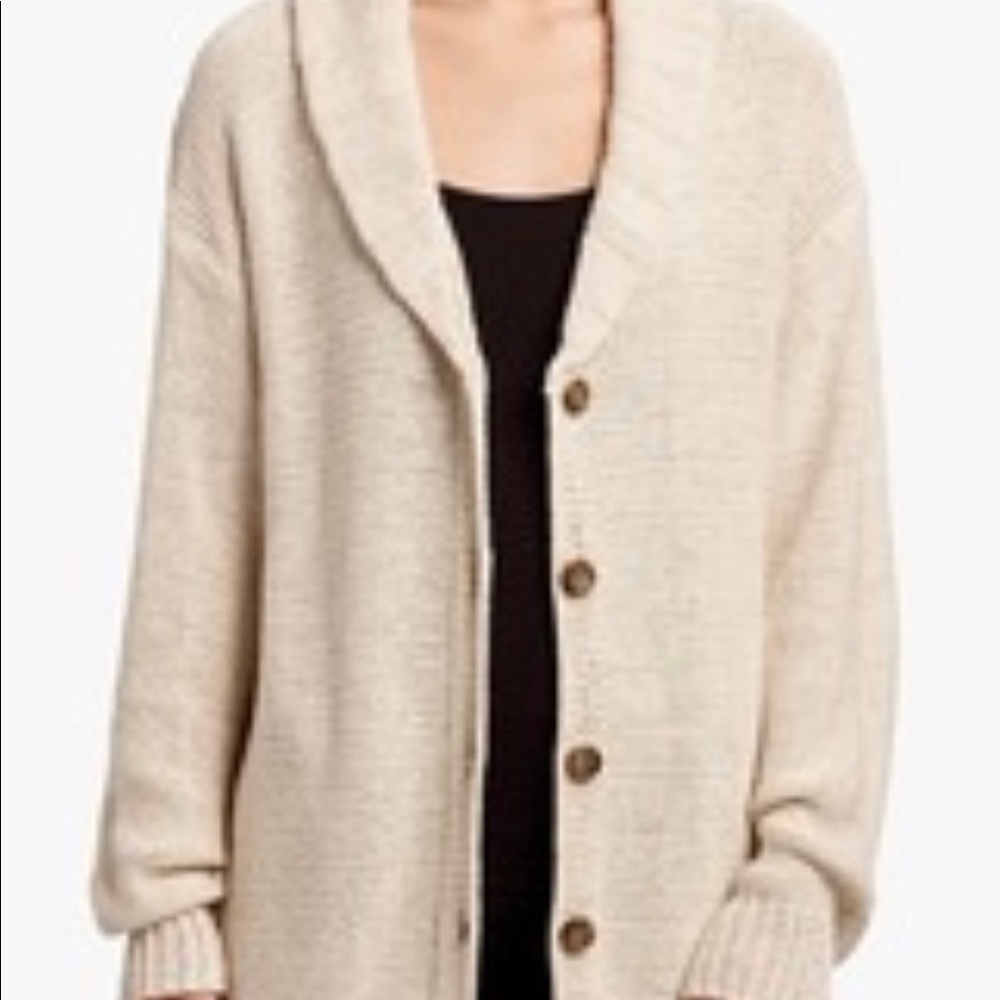 James Perse cotton linen beach cardigan - sold out everywhere! Celebrity owned